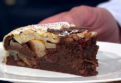 Strudelkuchen mit Schoko und Birne